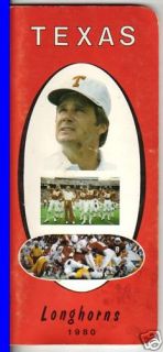 1980 Texas Longhorns Football Media Guide