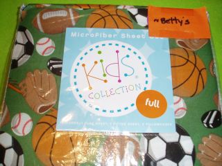 LETS PLAY BALL FUN GAMES CHILDS FULL SZ SHEET SET NEW IN PACKAGE