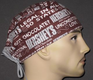 HersheyS® Chocolate Candy Bar Flannel Scrub Hat RARE
