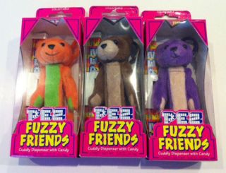 Pez Group Lot of Six 3 Fuzzy Friends Candy Dispensers New in Boxes