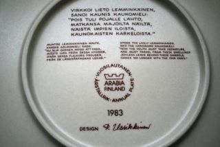 1983 Arabia Finland Annual Plate Kalevala Raija Uosikkinen