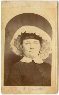 CDV of ID`D Young Lady with Unusual `Lamp Shade` Hat