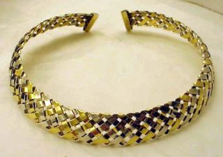 Gabriel Ofiesh Fused Sterling & 18K Gold 5 Weave Choker Necklace