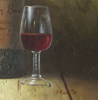 Hamilton_French Village Wine Cellar_Oil Painting+Wood Frame 30