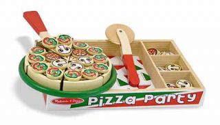 Melissa and Doug Pizza Party   Wooden Play Food   New & Unused