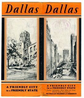 Dallas Texas A Friendly City in A Friendly State Brochure 1936