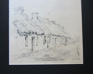 Artist Jack Frost Drawing Early Homes of New England Old Sketch