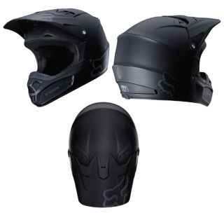 Fox Racing V1 Matte Black Offroad Motocross Dirtbike Helmet Brand New