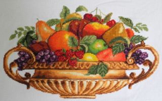 New Finished Completed Cross Stitch Fruits