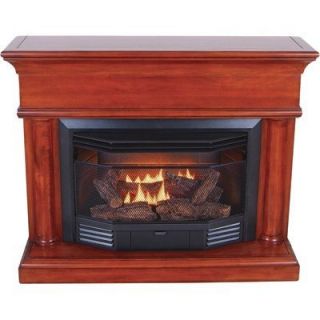 Vent Free Gas Fireplace LP or Natural Gas Cherry Mantel Included