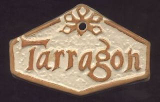 Tarragon Herb Garden Sign Plant Marker Ceramic Tile