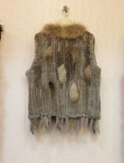 Fur Vest Rabbit Raccoon Fur Fully Handmade