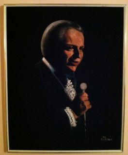 Old Frank Sinatra Black Velvet Painting Vintage