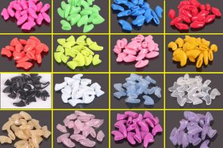 Lot of 20 Pcs 4 Sizes Soft Cat Pet Nail Caps Claws Paws Off with 1pcs