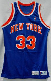 Patrick Ewing Game Worn Used New York Knicks 1992 93 Road Jersey