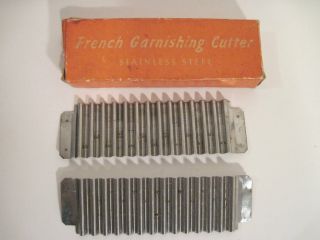 Vintage French Garnishing Cutter Set of 2 Stainless Steel