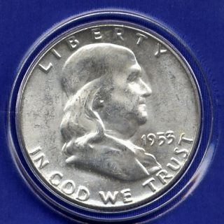 1953 P Franklin Silver Half Dollar BU Uncirculated MS Genuine US Mint