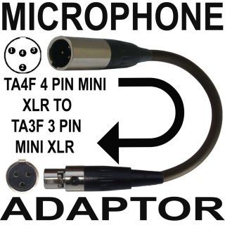 Shure JTS Trantec TA4F to AKG Gemini TA3F Bodypack Mini XLR Microphone