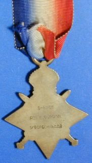 British 1914 Star Medal 1st Batn Gordon Highlanders