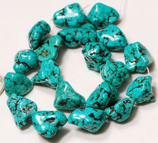 15 20mm Green Turquoise Gemstone Nugget Loose Beads 15