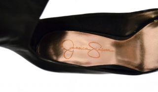 Jessica Simpson Salopen Black Leather Heels Womens Size 8 Platform