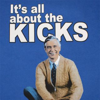 Mister Rogers All About The Kicks Sneakers Blue Graphic Tee Shirt