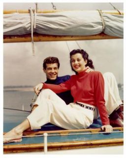 Guy Madison Gail Russell Candid Color Boat Still D272