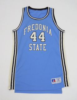 Vintage 90s Russell Game Used Fredonia State Basketball NCAA Jersey 46