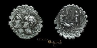 Sulpicius Galba Ancient Roman Republican Silver Denarius Serratus