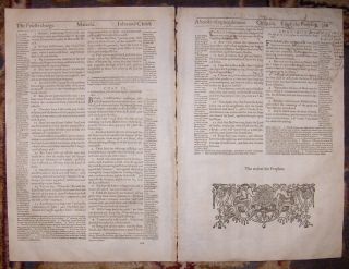 1607 Geneva Folio Roman Letter Bible Leaves Complete Book of Malachi