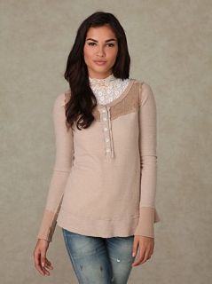 NWT Free People We The Free Beige Two Toned Thermal XSmall   Retail $