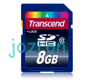 Transcend 8GB 8g SD SDHC Flash Card Memory Class 10