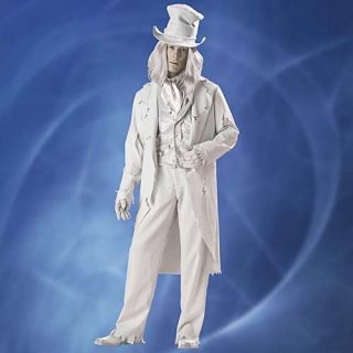 Ghostly Gent Mens Costume w Wig Hat Gloves