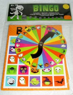 Halloween Bingo Game 1 Spinner 5 Game Cards 5 Bingo Marker Sheets