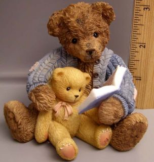 of their heart older bear reading to younger bear figurine