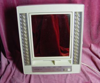 Retro 70s Lighted Make Up Mirror GE General Electric
