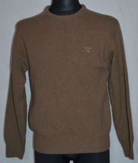 Gant Mens Sweater L Large Lambswool Brown Jumper Sweatshirt Wool Mint