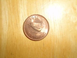 GB England 1951 Farthing Coin UNC Uncirculated Nice