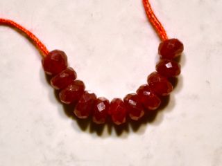 Precious Real Ruby 3 8 4mm 10 Genuine Faceted Rondelle Gemstone Beads