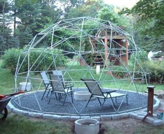 Geodesic Dome Garden Trellis 16 ft in Diameter Over 9 ft High Complete