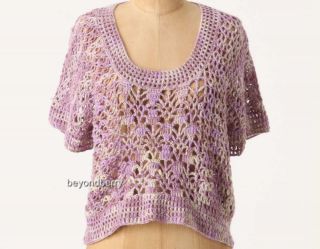 New Anthropologie Augden Crocheted Hydrangea Pullover Size L $258