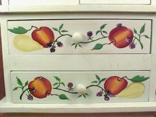Vintage Fruit Stencils on Wooden Country Cupboard Cute