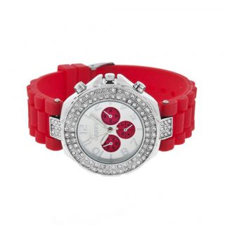 Geneva Silicone Crystal Quartz Men Ladies Women Jelly Wrist Watch