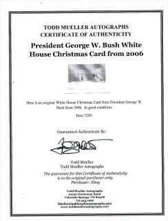 President George W. Bush White House Christmas Card From 2006