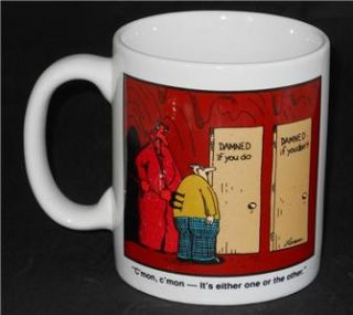 Gary Larson THE FAR SIDE Cmon, Cmon Its Either One Or The Other Cup