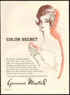 1962 Print Ad Germaine Monteil Color Secret Makeup An Optical Illusion