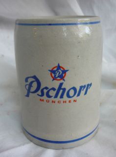 Vintage Pschorr Munchen Beer Stein Germany Mug Glass