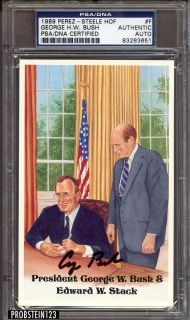 1989 Perez Steele HOF George H. W Bush USA President Signed PSA/DNA