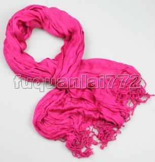 New Youth Vogue Classic Fancy Design Cotton Pink Silk Shawl Scarf