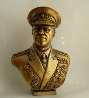 Big Russian Soviet Marshal USSR Georgy Zhukov Bust Statue H 30 Cm